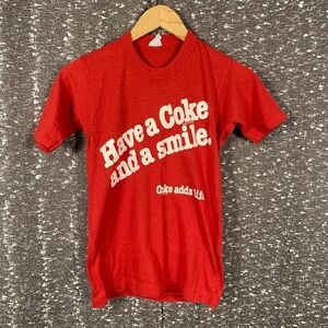 Vintage 70's Have a Coke and a Smile Single Stitch Signal T-Shirt Size Small